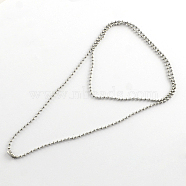 304 Stainless Steel Ball Chain Necklace Making, Stainless Steel Color, 23.6 inch(60cm)x2.4mm(NJEW-R225-07)