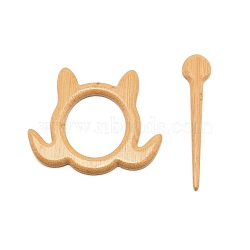 Turtle Wooden Shawl Pin, Scarf Clips, Wheat, 56x66x4.5mm, Pin: 70.5x14.5x4.5mm(JEWB-WH0011-50)