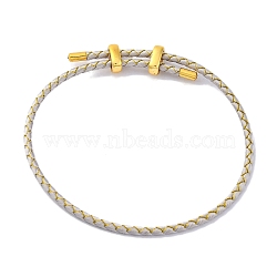 Adjustable Polyester Cord Braided Bracelets, Long-Lasting Plated, Silver, Inner Diameter: 2-5/8~3-1/8 inch(6.7~7.8cm)(BJEW-Z085-01G-01)