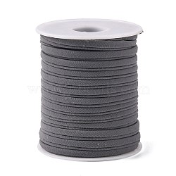 Soft Nylon Cord, Flat, Gray, 5x3mm, about 21.87 yards(20m)/roll(NWIR-R003-14)