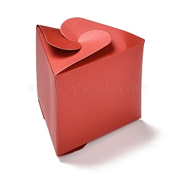Triangle Candy Paper Boxes, Solid Color Gift Packaging Box, for Wedding Baby Shower Party Favor, Red, 10.4x11.9x9cm(CON-C004-A04)