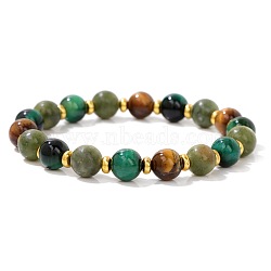 Natural Tiger Eye & Green Tiger Eye Beaded Stretch Bracelets for Men and Women(ZC3707-2)