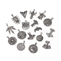 Tribe Style 304 Stainless Steel Pendants, Mixed Shapes Charms, Antique Silver, 23.5~57x24~39x3~9.5mm, Hole: 3.5~7mm(STAS-P305-65AS)