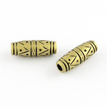 Antique Acrylic Beads, Large Hole Beads, Oval, Antique Bronze Plated, 22x8mm, Hole: 4mm, about 650pcs/500g
