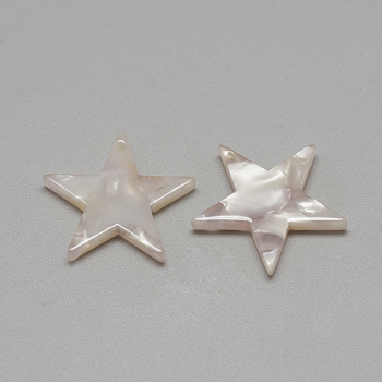Cellulose Acetate(Resin) Pendants, Star, Lilac, 20.5x21x2.5mm, Hole: 1.5mm