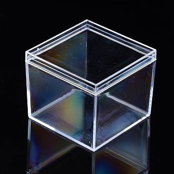 Polystyrene Plastic Bead Storage Containers, Square, Clear, 6.5x6.5x5.5cm