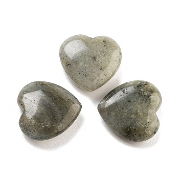 Heart Natural Labradorite Worry Stone, Anxiety Healing Thumb Stone, 19.5~20.5x20~20.5x5.8~6.8mm