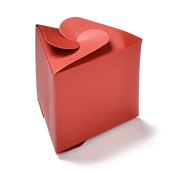 Triangle Candy Paper Boxes, Solid Color Gift Packaging Box, for Wedding Baby Shower Party Favor, Red, 10.4x11.9x9cm