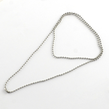 304 Stainless Steel Ball Chain Necklace Making, Stainless Steel Color, 23.6 inch(60cm)x2.4mm