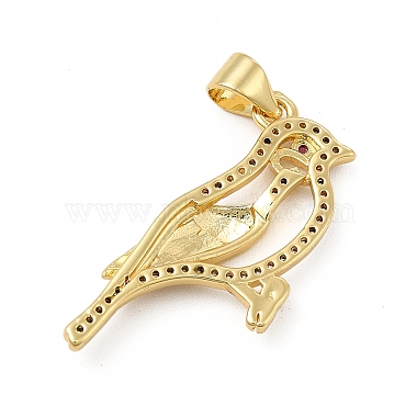 Rack Plating Brass Micro Pave Cubic Zirconia Pendants(KK-E072-25G)-2