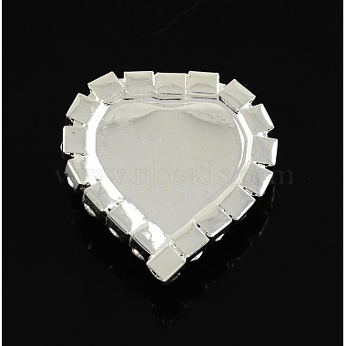 Shining Flatback Heart Brass ABS Plastic Imitation Pearl Cabochons(RB-S020-09)-2