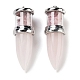 Natural Rose Quartz Pointed Big Pendants(G-B077-02P-01)-1