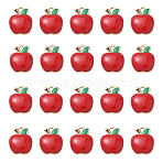 20Pcs Alloy Enamel Charms, Apple, Light Gold, Red, 15x12x3mm, Hole: 0.9mm(ENAM-YW0006-68)