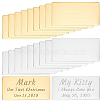 20Pcs 2 Colors Self-adhesive 201 Stainless Steel Type Business Cards, Rectangle, Golden & Stainless Steel Color, 100x50x0.4mm, 10pcs/color(AJEW-UN0002-30A)
