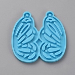 Butterfly DIY Silicone Pendant Molds, Decoration Making, Resin Casting Molds, For UV Resin, Epoxy Resin Jewelry Making, Deep Sky Blue, 57x59x4mm, Hole: 2mm, Inner Diameter: 55x27mm(SIMO-TAC0006-01B)