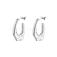 Geometric Retro Stainless Steel C-shaped Earrings for Women's Daily Wear(UU2795-2)
