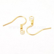 Iron Earring Hooks, with Horizontal Loop, Cadmium Free & Lead Free, Golden, 17x17.5mm, Hole: 2mm(X-E133-G)