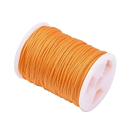 Nylon Thread Cord, DIY Braided Ball Jewelry Making Cord, Gold, 0.8mm, about 10m/roll(10.93yards/roll)(NWIR-NS018-0.8mm-005)