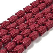 Synthetic Coral Beads Strands, Dyed, Buddha's Head, FireBrick, 18x14x13mm, Hole: 1.2mm, about 20pcs/strand, 14.57''(37cm)(CORA-P009-02A)