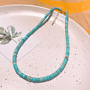Synthetic Turquoise Heishi Graduated Beaded Necklaces(JO0051-3)