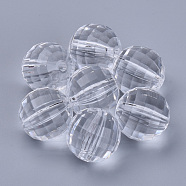 Transparent Acrylic Beads, Faceted, Round, Clear, 12x12mm, Hole: 1.9mm(X-TACR-Q254-12mm-V01)