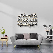 Custom Acrylic Wall Stickers, for Home Living Room Bedroom Decoration, Word, Silver, 400x400mm(DIY-WH0249-016)