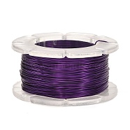 Round Copper Craft Wire, for Jewelry Making, Long-Lasting Plated, Indigo, 24 Gauge, 0.5mm, about 39.37 Feet(12m)/roll.(CWIR-C001-01B-14)