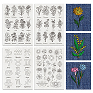 4 Sheets 11.6x8.2 Inch Stick and Stitch Embroidery Patterns, Non-woven Fabrics Water Soluble Embroidery Stabilizers, Flower, 297x210mmm(DIY-WH0455-044)