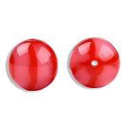 Opaque Resin Beads, Round, Crimson, 19mm, Hole: 2~2.4mm(RESI-N034-26-R02)