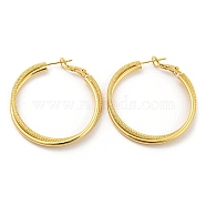 Rack Plating Brass Hoop Earrings, Long-Lasting Plated, Cadmium Free & Lead Free, Real 18K Gold Plated, 42x40x4mm(EJEW-K263-29G)