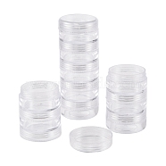 Plastic Bead Containers, Round, 5 Vials, about 3.9cm in diameter, 10.2cm high, Capacity: 10ml(0.34 fl. oz)(C078Y)