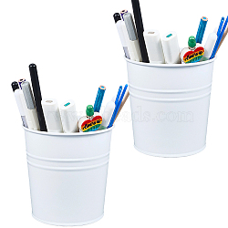 Iron Pen Holder, Cosmetic Brush Storage Container, Column, White, 101x103mm, Inner Diameter: 94mm(AJEW-WH20022-96C)