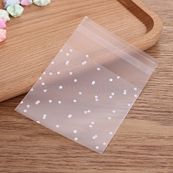 Polypropylene(PP) Cellophane Bags, Resealable Bags, for Bakery, Candle, Soap, Cookie Bags, Polka Dot Pattern, Clear, 13x8cm, Inner Measure: 10x8cm, Unilateral Thickness: 0.05mm, 100pcs/bag(X-PE-E001-01)