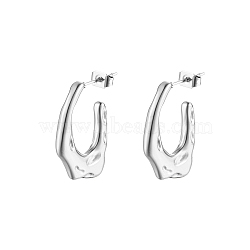 Geometric Retro Stainless Steel C-shaped Earrings for Women's Daily Wear(UU2795-2)