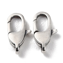 925 Thailand Sterling Silver Lobster Claw Clasps, Antique Silver, 11.5x6x3mm, Hole: 1mm(STER-D003-53P)