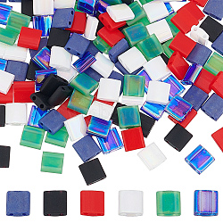 180Pcs 6 Style MIYUKI TILA Beads, Japanese Seed Beads, 2-Hole, Matte Opaque Colours & Transparent AB & Matte Transparent AB & Pearl AB, Square, Mixed Color, 5x5x1.9mm, Hole: 0.8mm, 30Pcs/color(SEED-SC0001-05)