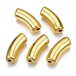 CCB Plastic Beads, Curved Tube, Golden, 34.5x13x11mm, Hole: 3.5mm, about 155pcs/500g(CCB-J029-34G-A)