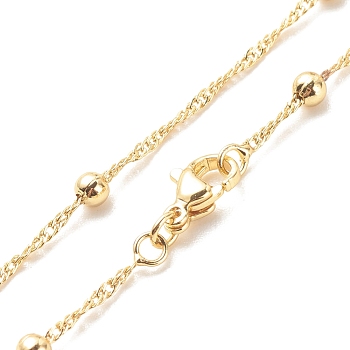 Brass Satellite Chains Necklace for Women, Cadmium Free & Lead Free, Real 18K Gold Plated, 17.13 inch(43.5cm)