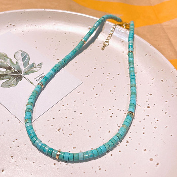 Synthetic Turquoise Heishi Graduated Beaded Necklaces
