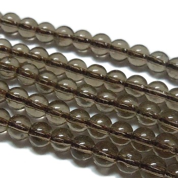 Synthetic Smoky Quartz Beads Strands, Round, 4mm, Hole: 0.8mm, about 100pcs/strand, 15.5 inch
