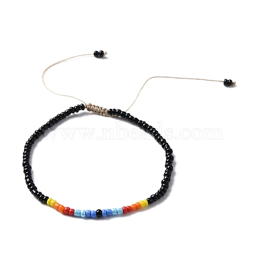 Ожерелье из стеклянных бисера и плетеный браслет из бисера(SJEW-JS01283-02)-6