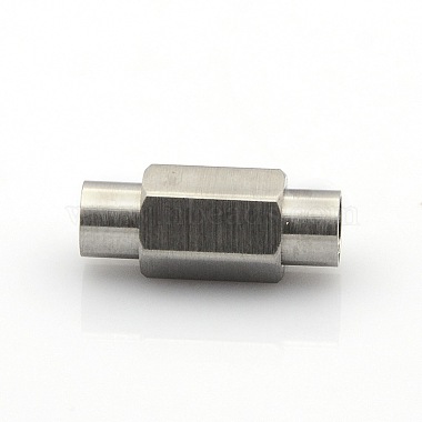 Tarnish Resistant 304 Stainless Steel Matte Surface Magnetic Clasps with Glue-in Ends(STAS-O042-A-18)-2