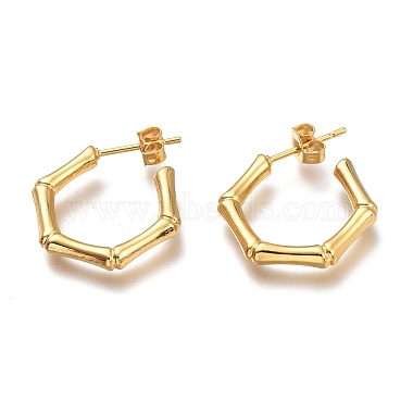 Bamboo Stick 304 Stainless Steel Stud Earrings
