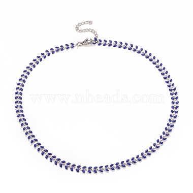 Medium Blue 304 Stainless Steel Necklaces