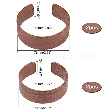 Elite 4Pcs 2 Style Walnut Wood Cup Sleeve(AJEW-PH0003-87)-2