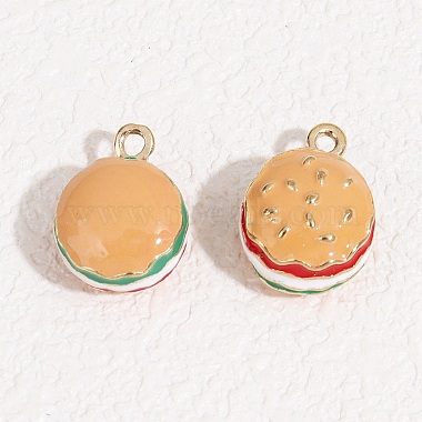 Hamburger Alloy Enamel Charms(ENAM-P264-01B-G)-1