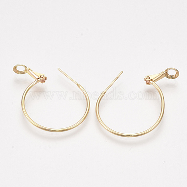 Brass Hoop Earrings Findings(X-KK-S348-406A)-2