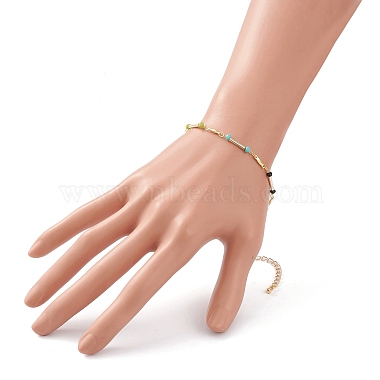 Faceted Rondelle Glass Beaded Bracelets(BJEW-JB05761)-5