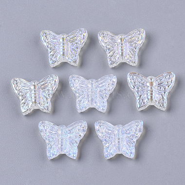Clear AB Butterfly Glass Beads