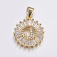 Long-Lasting Plated & Rack Plating Brass Micro Pave Cubic Zirconia Letter Pendants(ZIRC-A007-03J-G)-1